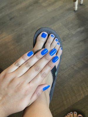 Gel manicure and pedicure