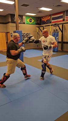 Sparring with Coach Mike