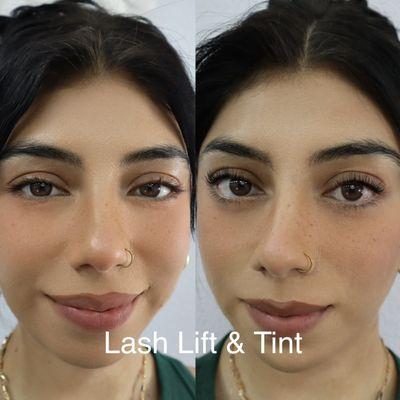 Lash Lift and Tint 
a natural lash curl/perm 
result can last 5-6 weeks