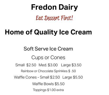 Fredon Dairy & Ice-Cream Center now open year around