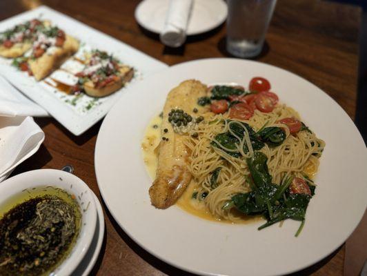 Pacific Sole Fish with Angel Pasta