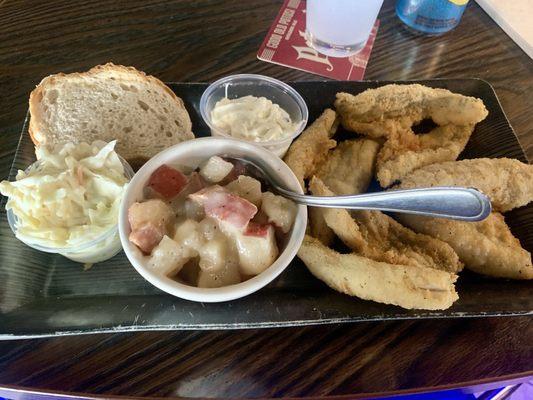 Fresh Breaded Lake Perch w/ Hot German Potato Salad