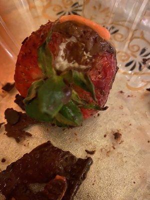 Was so excited to eat my chocolate strawberry when I noticed the mold :((