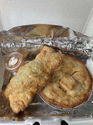 Beef Empanada and a Chicken and Mushroom Pot Pie. The Empanada was absolutely delicious!