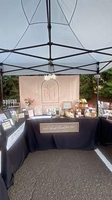 An inside look at our booth for pop up events and markets