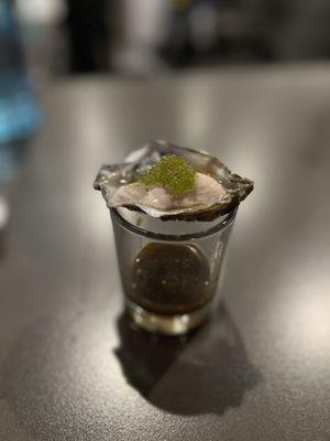 Oyster shooter with wasabi tobiko