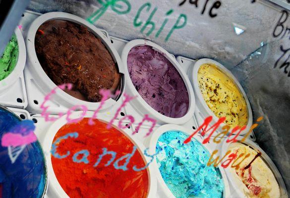 Enticing selection of ice creams