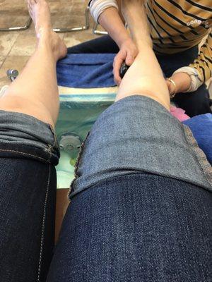 Hot stones used in pedicure