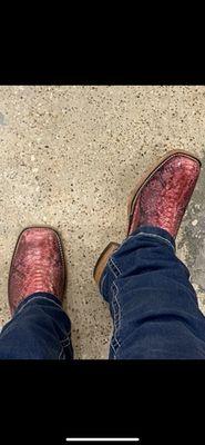 Pink Python Boots from Gomez Western Wear.