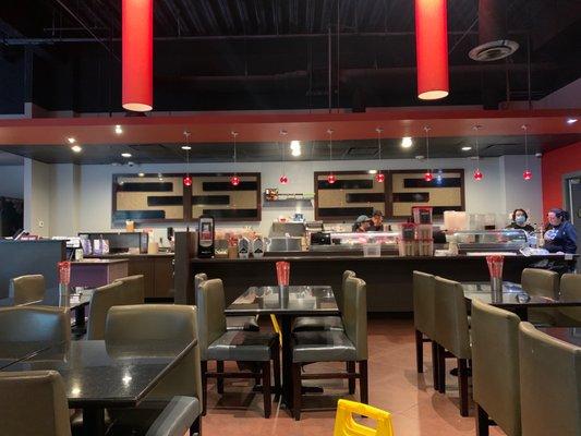 Sushi service and dining area