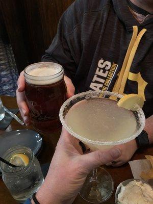 Beer and lemon drop martini