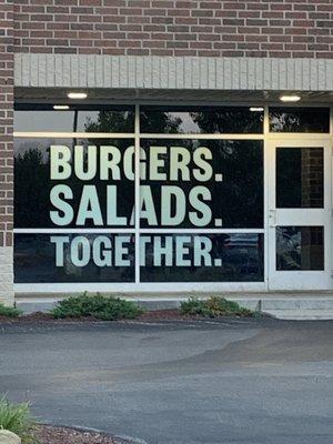 Burgers, Salads, together?! FALSE!!!