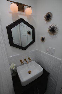 Custom hexagon recessed medicine cabinet! Its perfect!