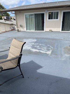 This is the scenic view from the room. You can tell where a planter box used to be at some point, not anymore.