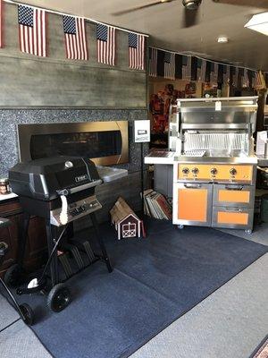 Even colorful lifetime warranty grills by Hestan! Beautiful and large selection and competitively priced!