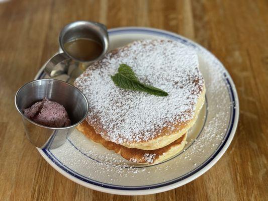 Coconut Pancakes with hibiscus butter