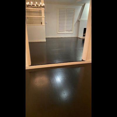 True black stain with satin varnish finish