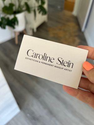 Caroline's business card