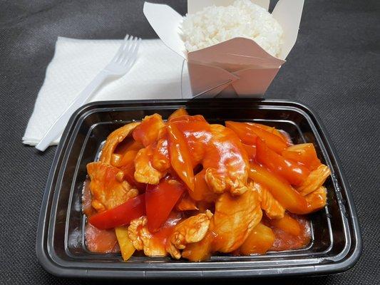 Sweet and sour with chicken