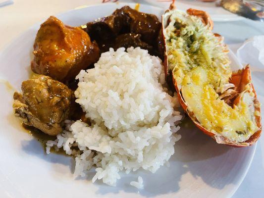 Adobo afritada laldereta lobster and rice