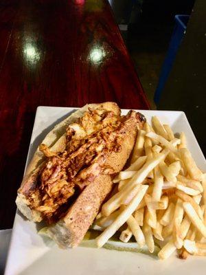 Chicken cheesesteak with regular fries