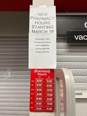 New Pharmacy Hours