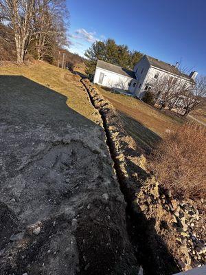 Trenching for network cables to customer barn