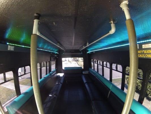 18 Passenger Party Bus Interior