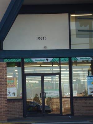 Dollar Tree Entrance, Up Close.  Location : 10615 Melody Drive, Ste A, Northglenn, CO 80234.  March 14th 2014.