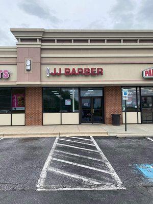 Front of barber shop