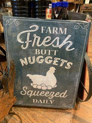 Now that's funny! Butt nuggets over easy please!