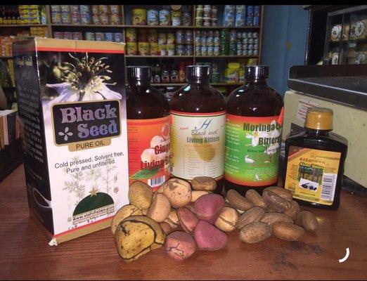 Black Seed Oil , Variety of Living Bitters, and Imported Kola