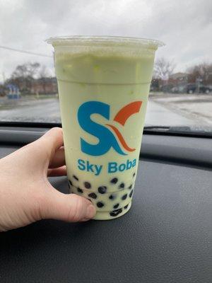 Pistachio Tea boba