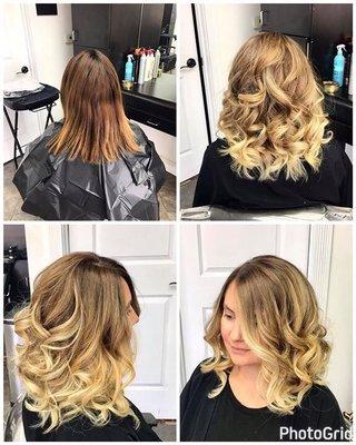 Color#ombre#waves#long bob