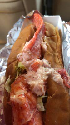 Half of the foot long lobster roll ($20)