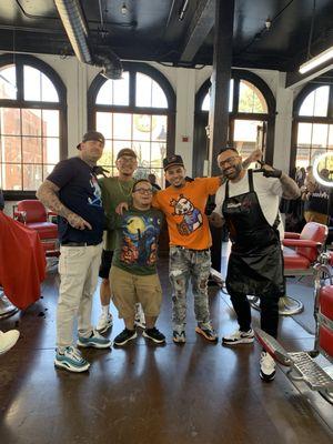 The crew at the Sac Barber Shop