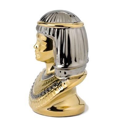 King Tut, handmade ceramic In Italy, In gold and platinum. By INTRADA  ITALY, LA MART showroom 800.