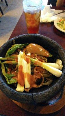 This is the molcajete de la casa.  It's excellent and fun to eat.