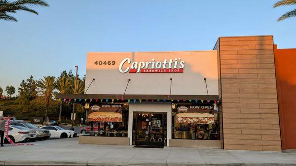 Capriotti's is located directly across the small parking lot from the retail in between famous footwear and the Amazon fresh store..