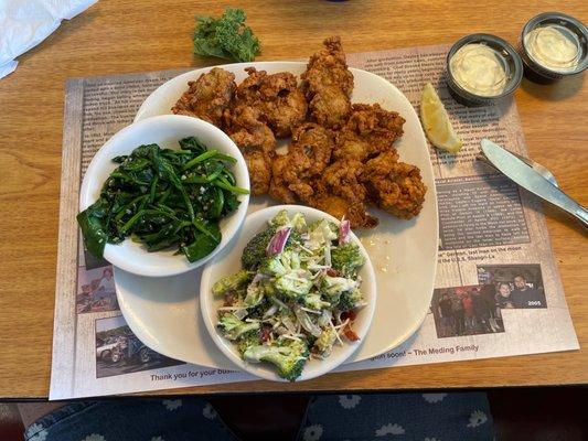 Fried oyster platter