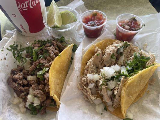 Happy Taco Tuesdays!  Carne Asada and Chicken Tacos