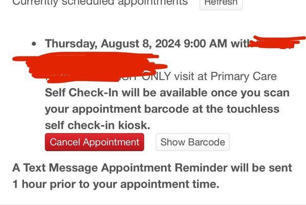 PROOF I HAD THE STUPID APPOINTMENT ON THURSDAY