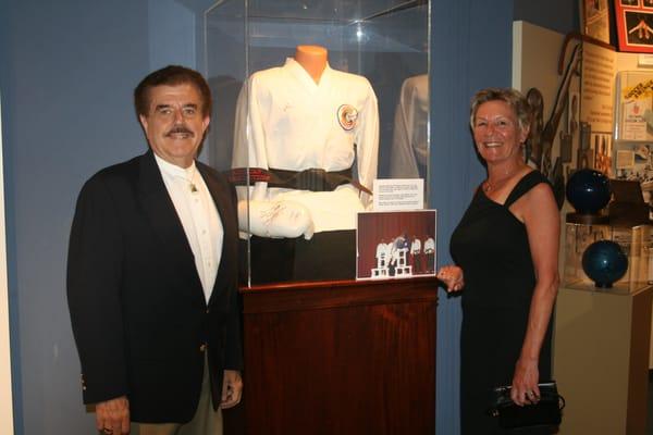 AKS Co-Owners, Jim Clapp & Judy O'Neill at Jim's exhibit at the Delaware Sports Museum and Hall of Fame