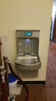 Water bottle refilling station