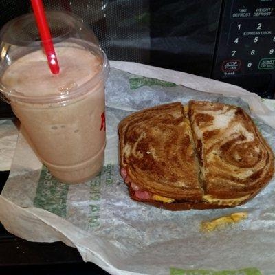 Both the shake and the Reuben sandwich were good. It was almost the size of two sandwiches but I was hungry enough I ate the whole thing.