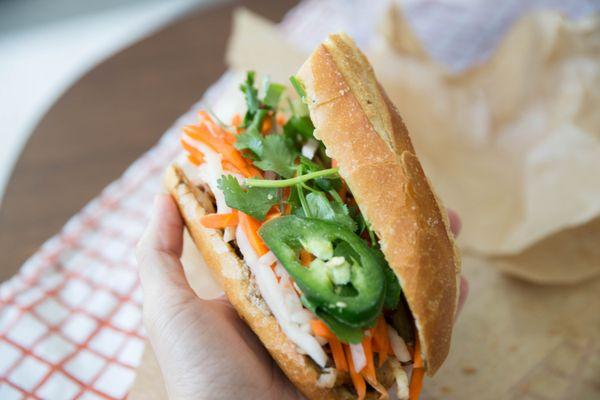 Baguette Porchetta (Pork Belly) Banh Mi - pickled vegetables