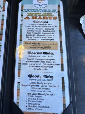 Drink menu