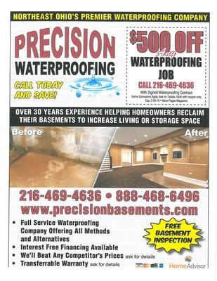 Northeast Ohio's premier waterproofing company with over 30 years experience servicing the Cleveland area.