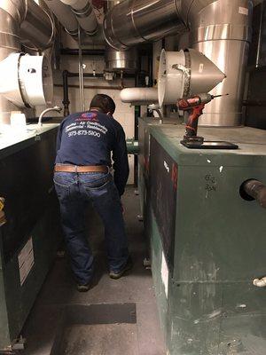 Industrial boiler maintenance. Four Points by Sheraton NYC