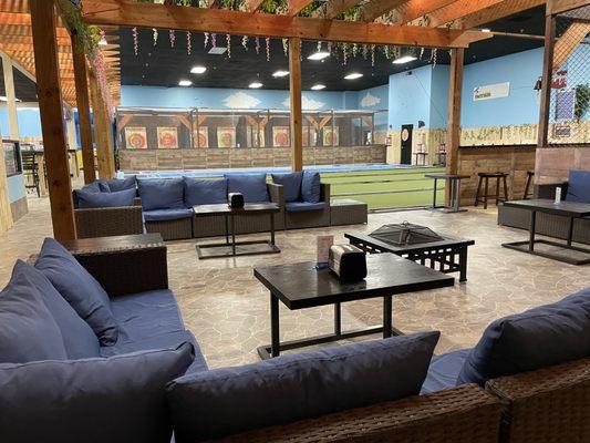 Our lounge area is a great place to hang out and watch the axetion or gather for a celebration!